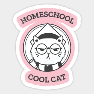 Homeschool Cool Cat Sticker